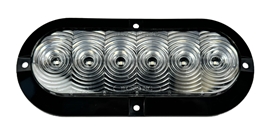 Oval 6" Led Tail Light with Pigtail, Clear Lens