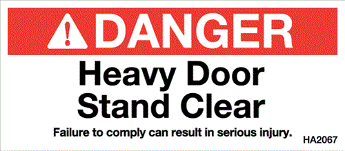 Danger Heavy Door Decal