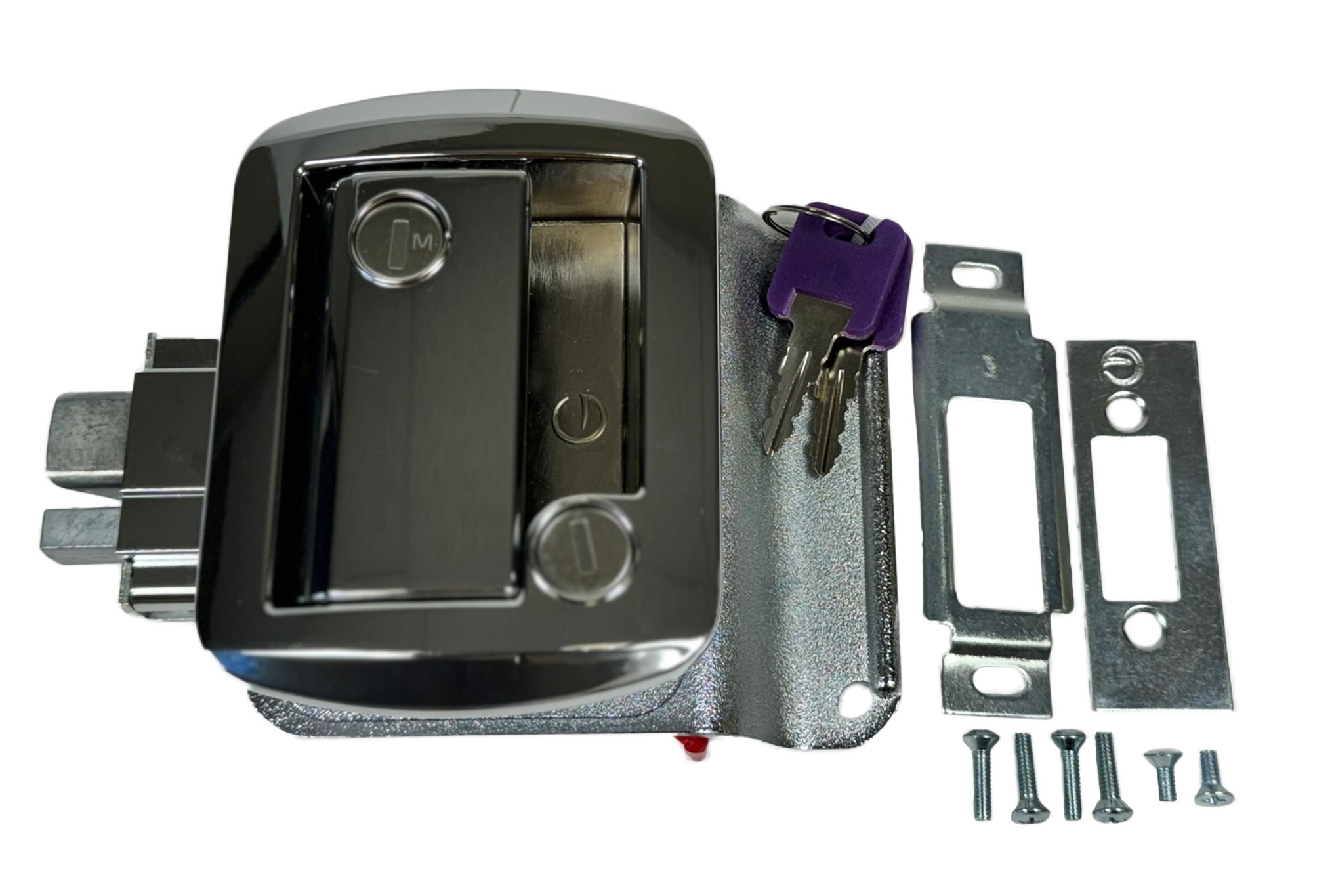 Chrome Flush Lock w/Deadbolt