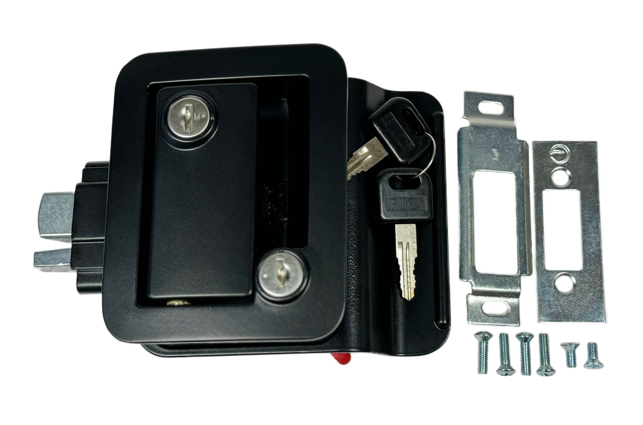 Black Flush Lock with Deadbolt