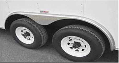 Smooth Tandem Axle Tear Drop Fender Flare -1"W X 72"L X 22"T X .063' Thick