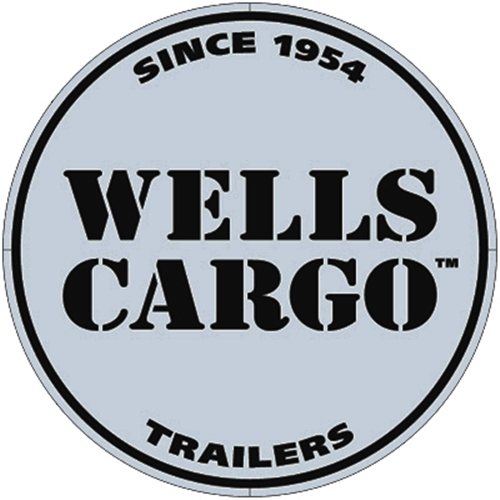 WELLS CARGO DECAL, SILVER 8" ROUND