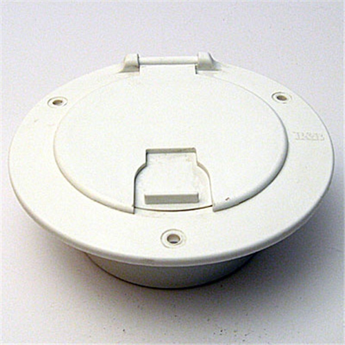 Round Cable Hatch, Polar White Plastic