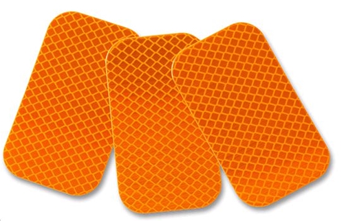 Amber Reflector Sticker, (2" x 3.5") Sold Individually